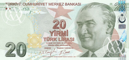 Turkey - Pick 224 - 20 Lirasi - 2009 rok