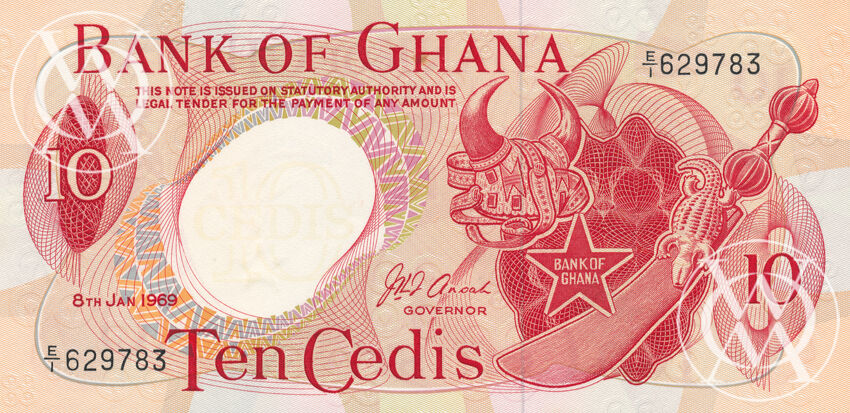 Ghana - Pick 12b - 10 Cedis - 1969 rok