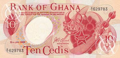 Ghana - Pick 12b - 10 Cedis - 1969 rok
