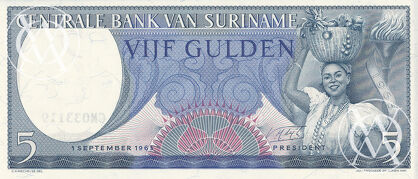 Suriname - Pick 120 - 5 Gulden