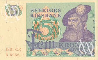 Sweden - Pick 51d - 5 Kronor - 1981 rok