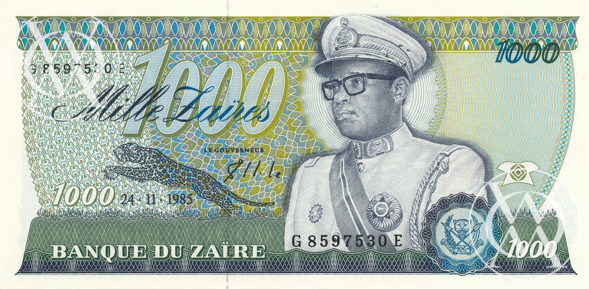 Zaire - Pick 31 - 1.000 Zaires - 1985 rok