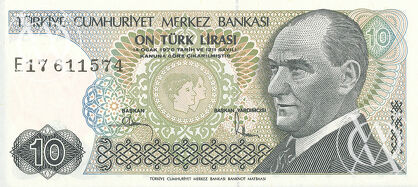 Turkey - Pick 193 - 10 Lirasi