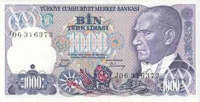 Turkey - Pick 196 - 1.000 Lirasi