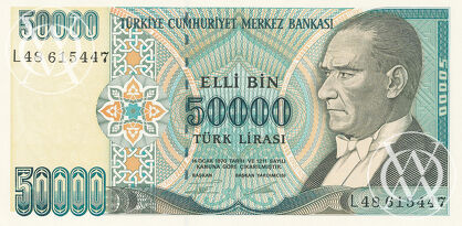 Turkey - Pick 204 - 50.000 Lirasi