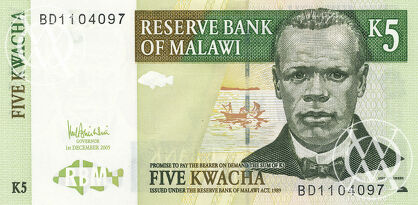Malawi - Pick 36c - 5 Kwacha - 2005 rok