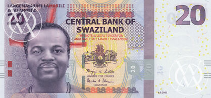 Swaziland - Pick 37a - 20 Emalangeni - 2010 rok