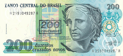 Brazil - Pick 225b - 200 Cruseiros on 200 Cruzados Novos