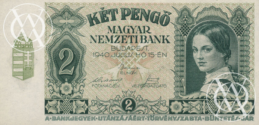 Hungary - Pick 108 - 2 Pengo - 1940 rok