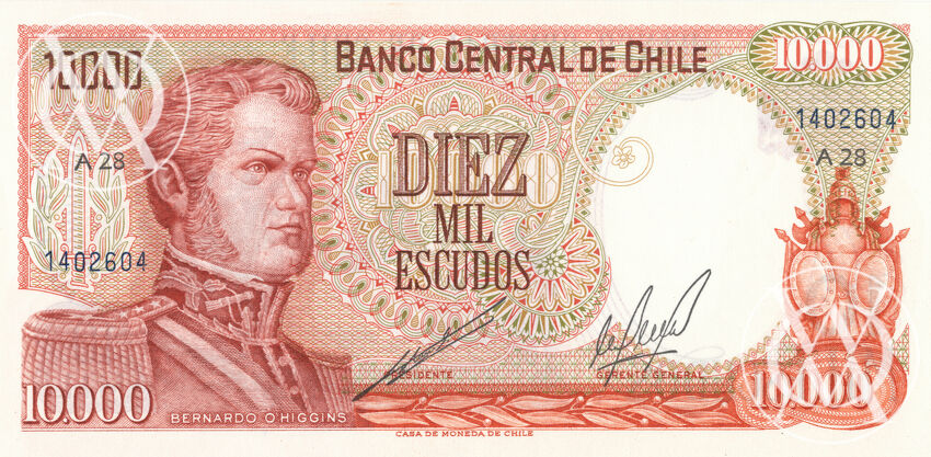 Chile - Pick 148 - 10.000 Escudos - 1967 rok