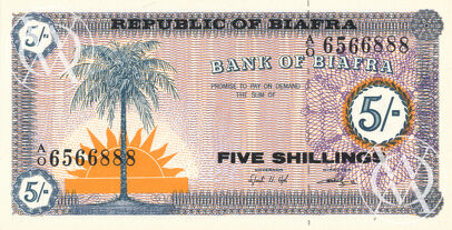 Biafra - Pick 1 - 5 Shillings - 1967 rok
