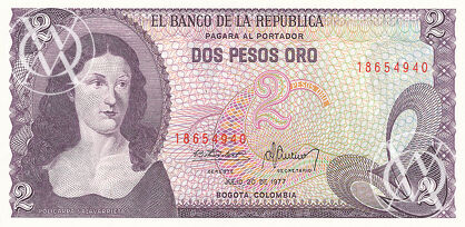 Colombia - Pick 413b - 2 Pesos Oro