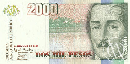 Colombia - Pick 457i - 2.000 Pesos 30.08.2008
