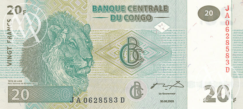 Congo Democratic Republic - Pick 94 - 20 Francs