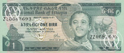 Ethiopia - Pick 30a - 1 Birr - seria ZZ