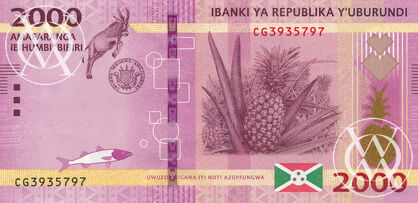 Burundi - Pick 52 - 2.000 Francs - 2018 rok