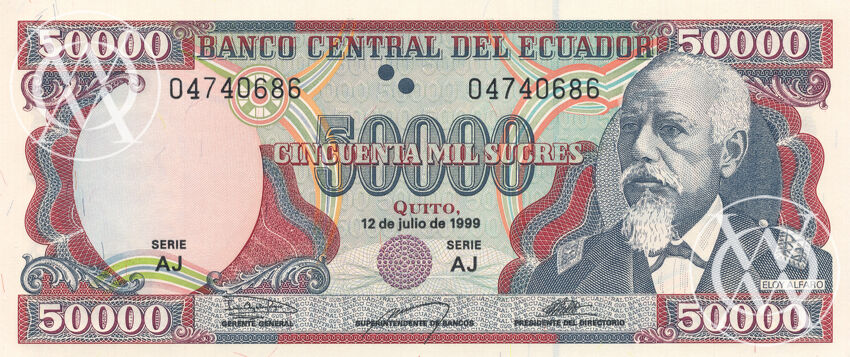 Ecuador - Pick 130 - 50.000 Sucres - 1999 rok