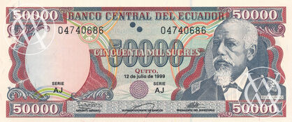 Ecuador - Pick 130 - 50.000 Sucres - 1999 rok