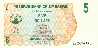 Zimbabwe - Pick 38 - 5 Dollars - 2006 rok