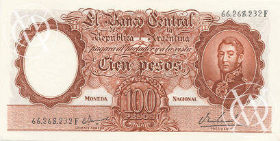 Argentina - Pick 277 - 100 Pesos - 1967/69 rok