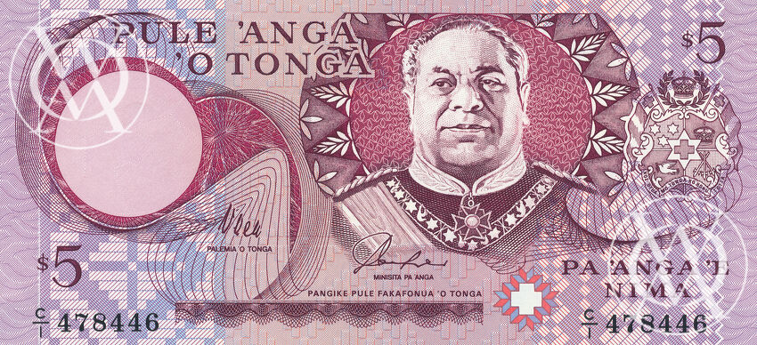 Tonga - Pick 33 - 5 Pa'anga - 1995 rok