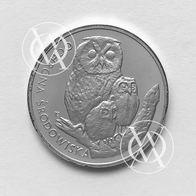 Fischer K 049 - 500 złotych - 1986 rok - Sowa z młodymi - moneta srebrna