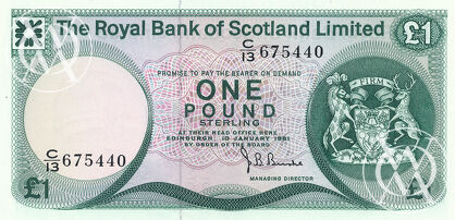 Scotland - Pick 336 - 1 Pound - 1981 rok