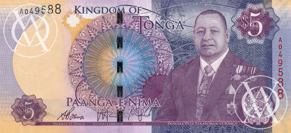 Tonga - Pick 45 - 5 Pa'anga - 2015 rok