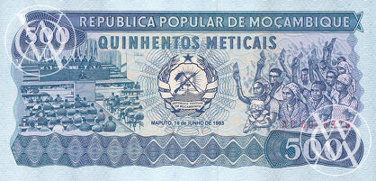 Mozambique - Pick 131 - 500 Meticais