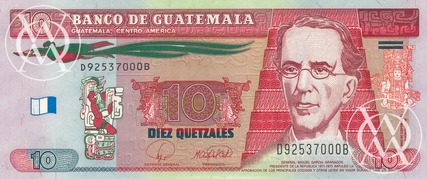 Guatemala - Pick 117 - 10 Quetzales - 2008 rok