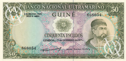 Portuguese Guinea - Pick 44a - 50 Escudos - 1971 rok