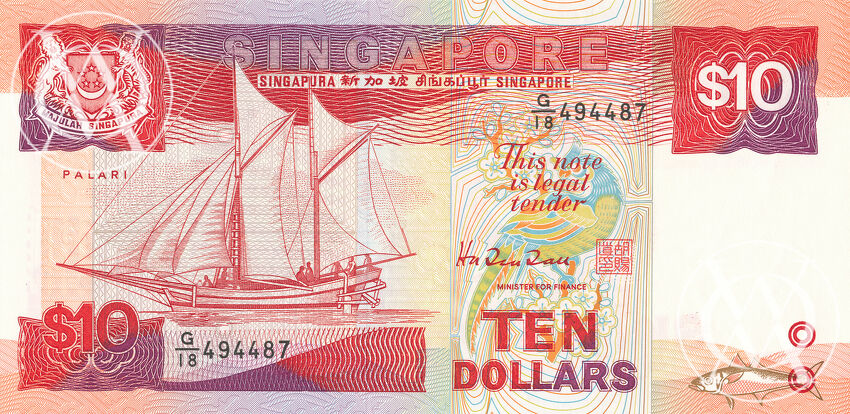 Singapore - Pick 20 - 10 Dollars - 1988 rok