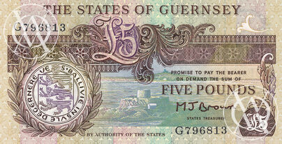 Guernsey - Pick 53a - 5 Pounds - 1990/95 rok