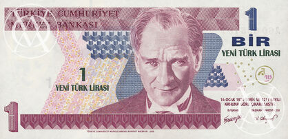 Turkey - Pick 216 - 1 New Lira - 2005 rok