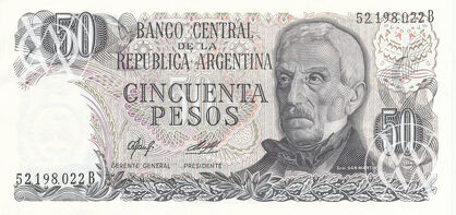 Argentina - Pick 296(2) - 50 Pesos - 1974-76 rok