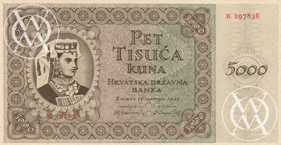 Croatia - Pick 14 - 5.000 Kuna - 1943 rok