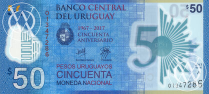 Uruguay - Pick 100 - 50 Pesos Uruguayos - 2017 rok