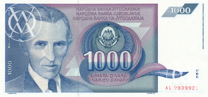 Yugoslavia - Pick 110 - 1.000 Dinara - 1991 rok