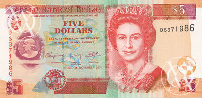 Belize - Pick 67e - 5 Dollars - 2011 rok