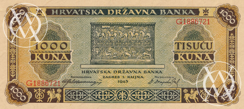 Croatia - Pick 12 - 1.000 Kuna - 1943 rok
