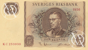 Sweden - Pick 42c - 5 Kronor - 1956 rok