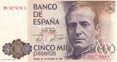 Spain - Pick 160 - 5.000 Pesetas - 1979 rok