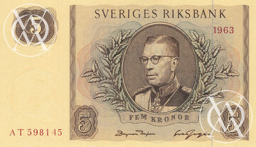 Sweden - Pick 50b - 5 Kronor - 1963 rok