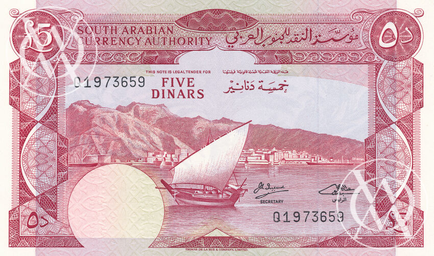 Yemen Democratic Republic - Pick 4b - 5 Dinars - 1965 rok