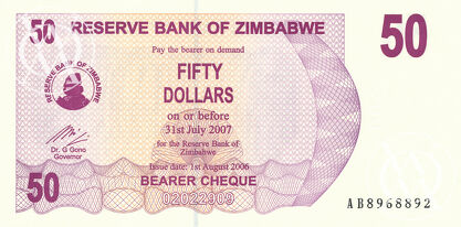 Zimbabwe - Pick 41 - 50 Dollars - 2006 rok