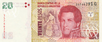 Argentina - Pick 355 - 20 Pesos - series G